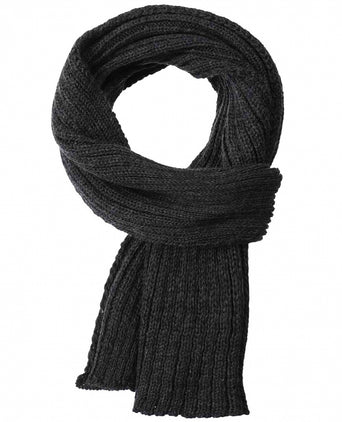 Ribbed merino sjaal | Antraciet Grijs