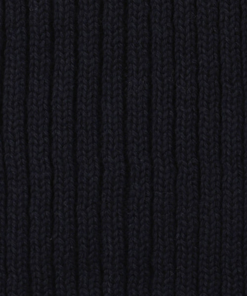 Ribbed merino sjaal | Navy Blauw