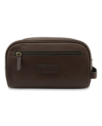 Barbour Leather Washbag | Bruin