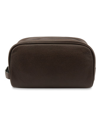 Barbour Leather Washbag | Bruin