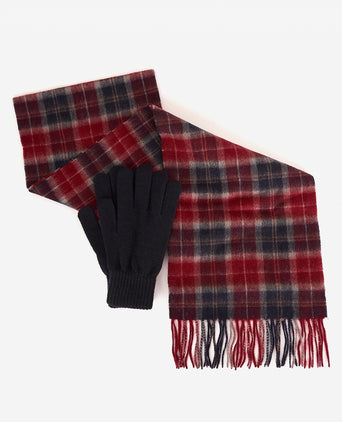 Barbour Tartan Scarf&Glove Gift Set | Rood