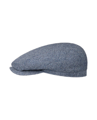 Klassieke Cap Silk | Licht Blauw Visgraat