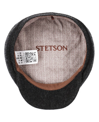 Stetson Driver Cap Herringbone | Zwart
