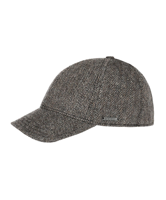 Baseball Cap Wool Herringbone | Donkergrijs Herringbone