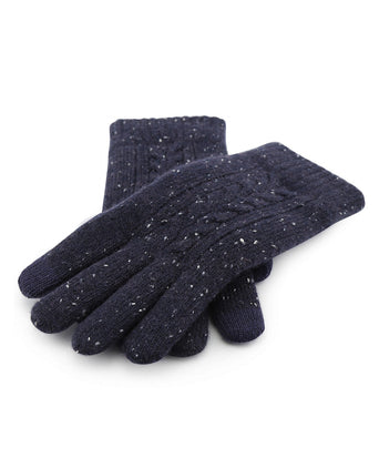 Cable Knit Glove | Navy Blauw