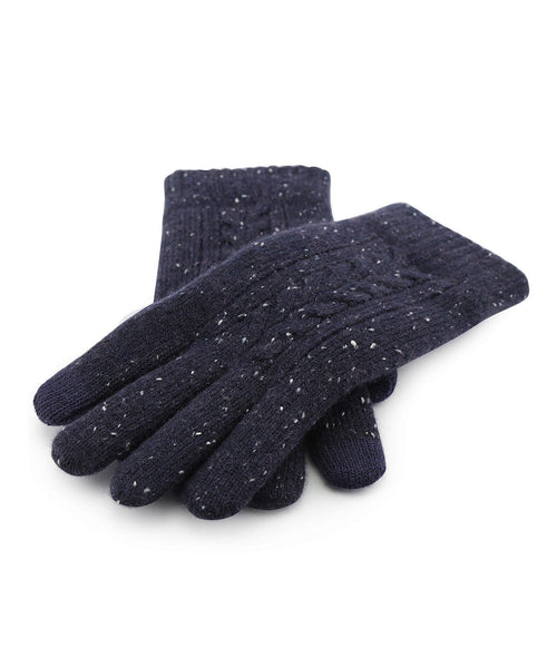 Cable Knit Glove | Navy Blauw
