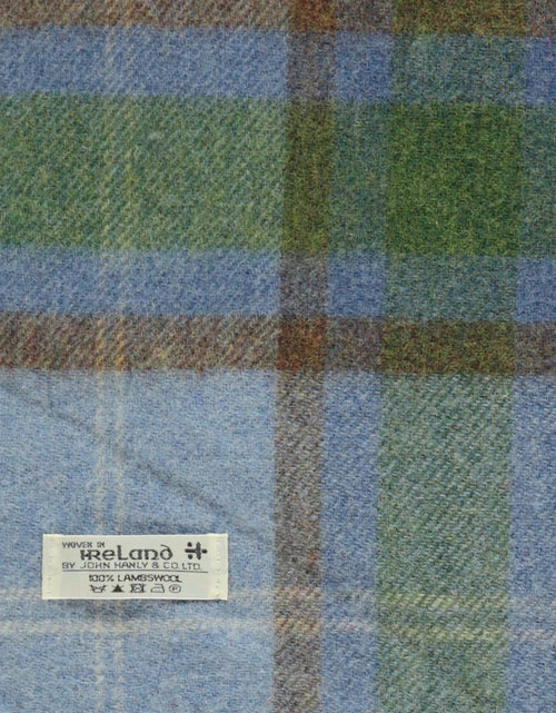 Geruite Lamswollen Sjaal | Light Blue Green Check