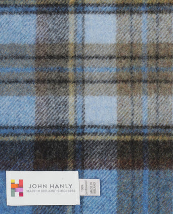 Geruite Lamswollen Sjaal | Blauw