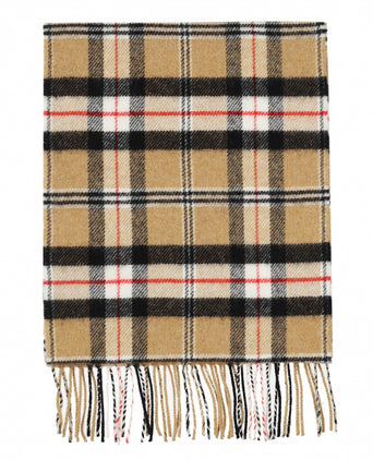 Geruite Lamswollen Sjaal | Camel of Merrick Tartan