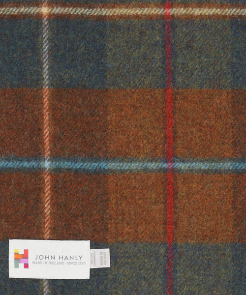 Geruite Lamswollen Sjaal | Rust Brown Blue Red Plaid