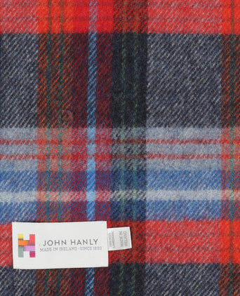 Lange Lamswollen ruit sjaal | Navy Red Blue Wine Plaid