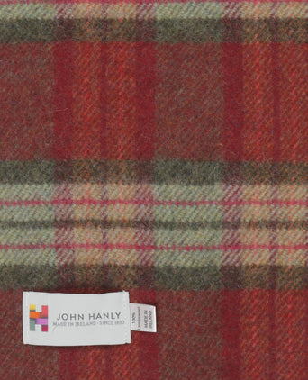 Lange Lamswollen ruit sjaal | Burgundy Green Pink Check