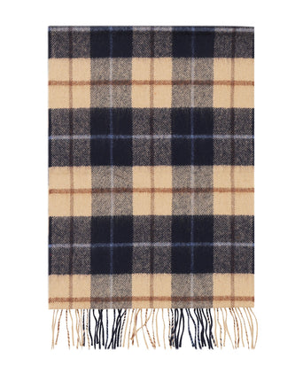 Merino Luxery Wool Scarf | Navy Beige Brown Check