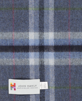 Merino Luxery Wool Scarf | Denim Grey Plaid