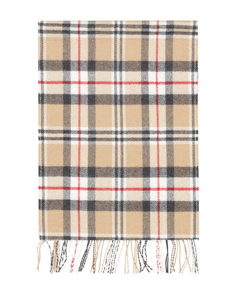 Merino Luxery Wool Scarf | Classic Camel Tartan