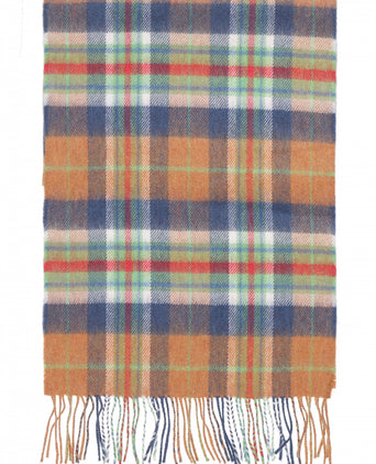 Merino Luxery Wool Scarf | Orange Navy Green Red