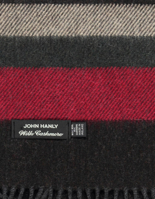 Wool Cashmere Scarf | Red Grey Mix Stripe