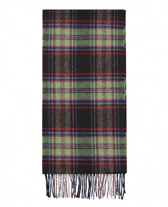 Wool Cashmere Scarf | D Brown Green Check