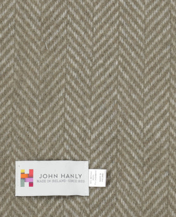 Cashmere Merino Scarf | L Grey Olive Herringbone