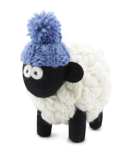 Knitted Sheep with Hat | Denim Blauw