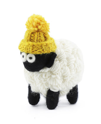 Knitted Sheep with Hat | Geel
