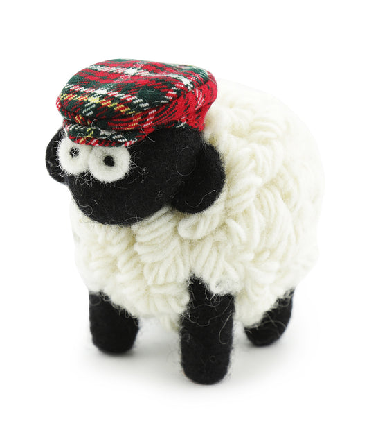 Knitted Sheep with Hat | Rood Tartan