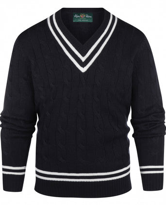 Cricket V-Hals Merinowol | Navy Blauw