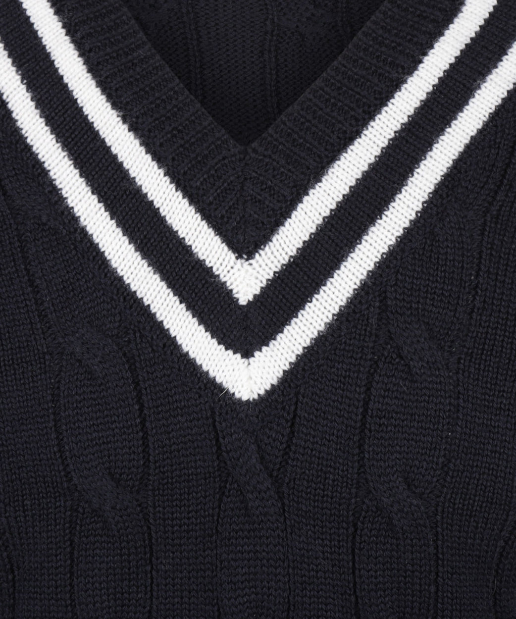 Cricket V-Hals Merinowol | Dark Navy/Ecru