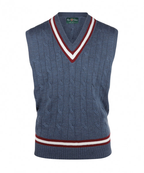 Cricket Slipover Merinowol | Denim Blauw