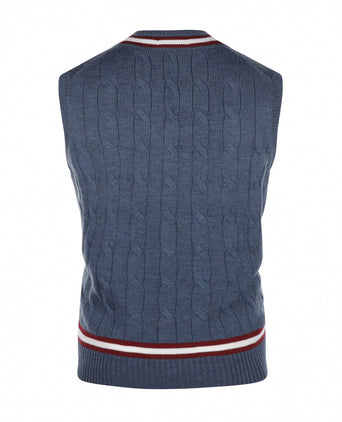 Cricket Slipover Merinowol | Denim Blauw