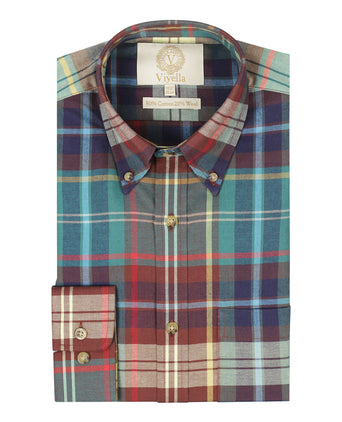 Viyella Shirt Button Down | Blauw