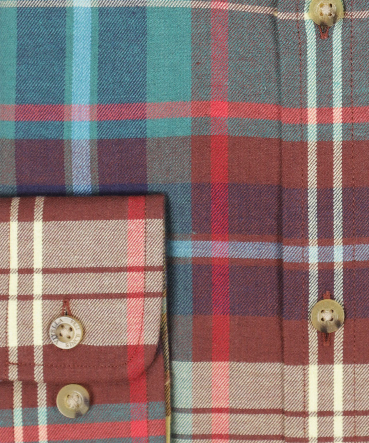 Shirt BD | Combi ruit Aqua/Rood/Blauw/Geel
