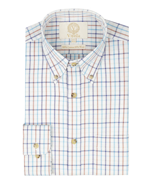 Viyella Shirt Button Down | Blauw