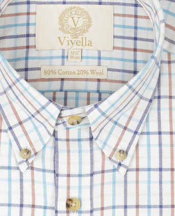 Viyella Shirt Button Down | Blauw