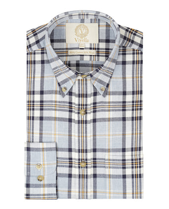 Viyella Shirt Button Down | Blauw