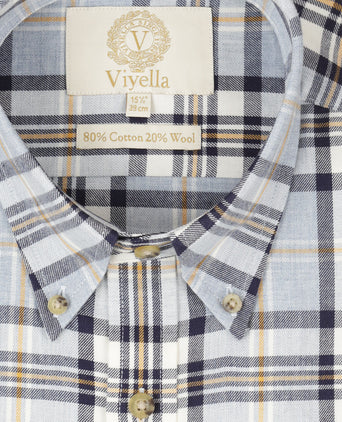 Viyella Shirt Button Down | Blauw