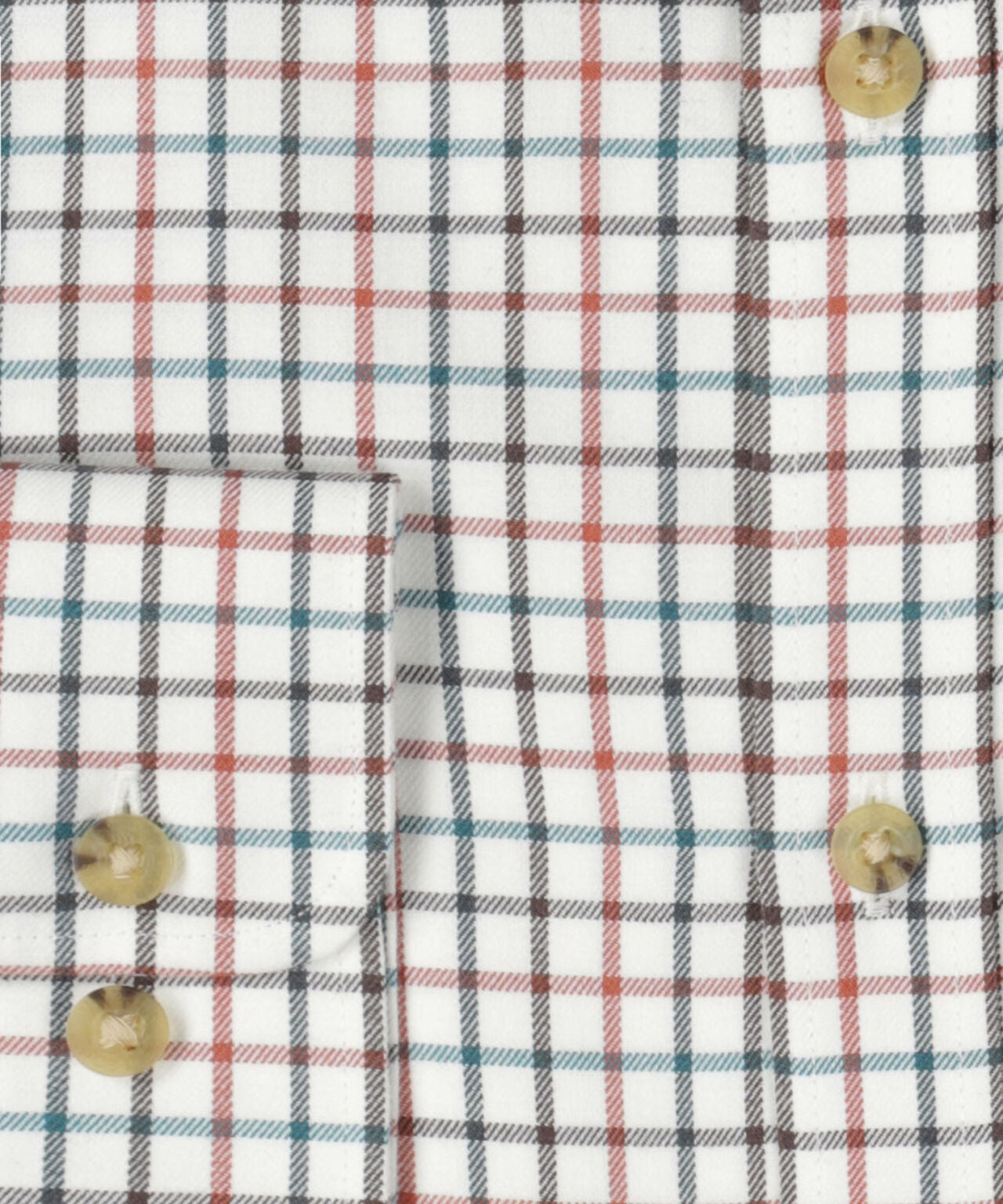 Shirt BD | Kleine ruit Bruin/Turquoise/Rood