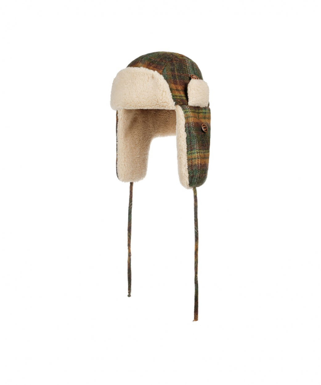 Bomber Cap Wool check | Groen/Okergeel ruit
