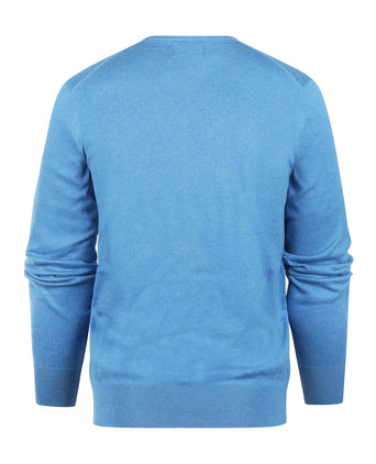 Pullover V-Hals Cotton/Cashmere | Blauw