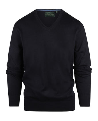 Pullover V-Hals Cotton/Cashmere | Navy Blauw