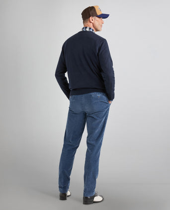 Pullover V-Hals Cotton/Cashmere | Navy Blauw