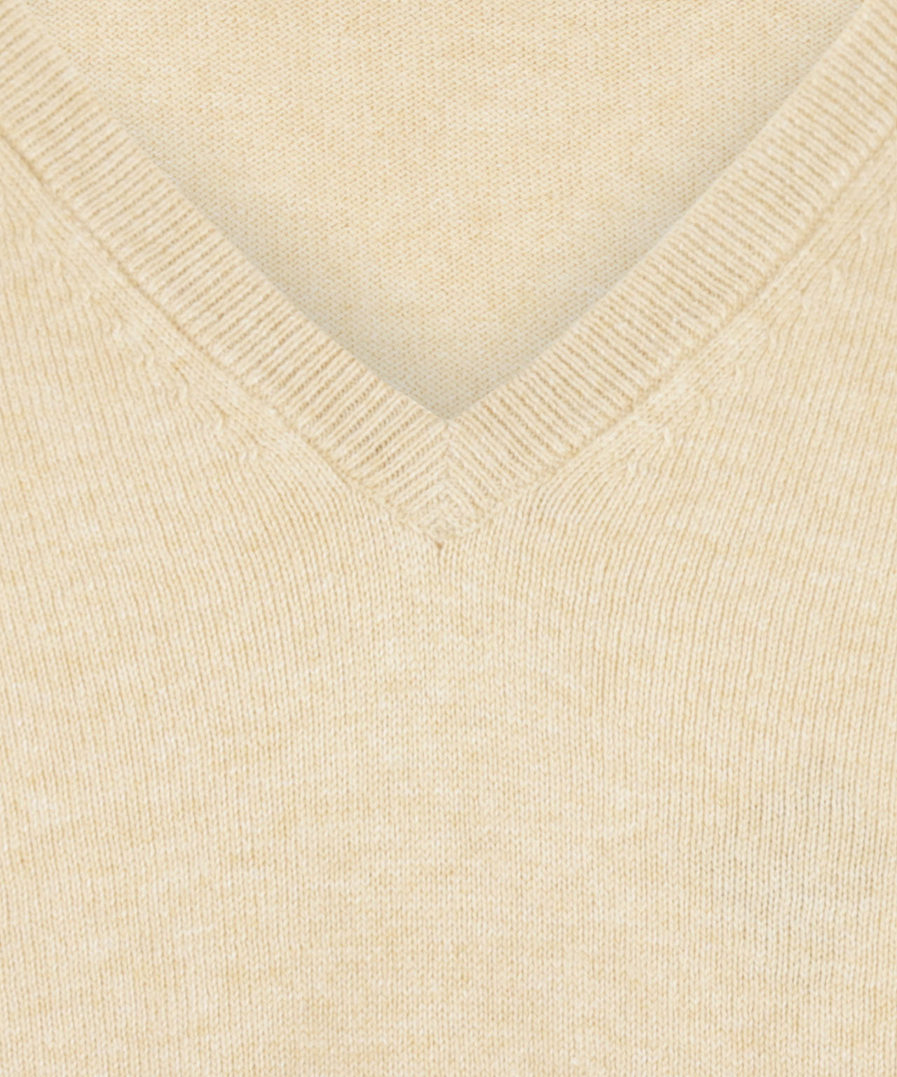Pullover V-Neck Cotton/Cashmere | Beige