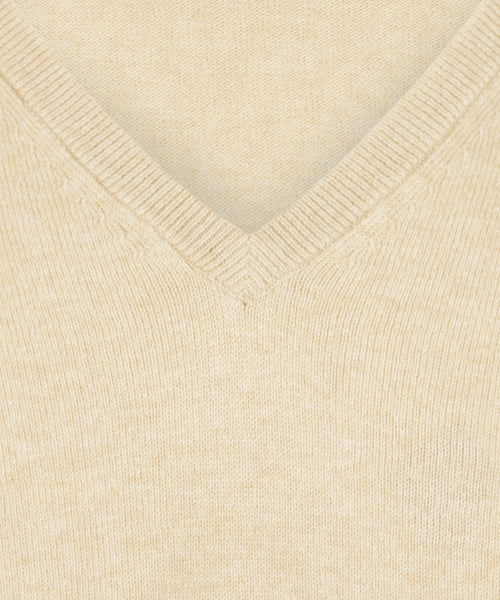 Pullover V-Hals Cotton/Cashmere | Beige