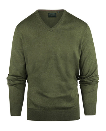 Pullover V-Hals Cotton/Cashmere | Groen