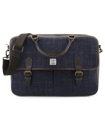 Harris Tweed Briefcase | Navy Blauw