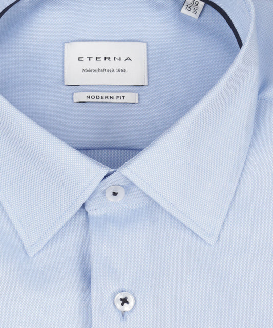 Shirt Normaal boord | Lichtblauw/Wit micro textuur