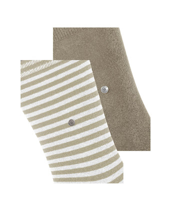 Burlington Sok Everyday Stripe 2-pack | Bruin