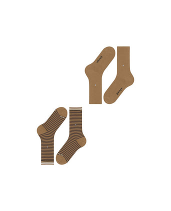 Burlington Sok Everyday Stripe 2-pack | Bruin