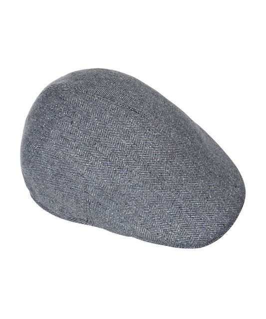 Soft Cap Linnen/Katoen | Blauw Herringbone