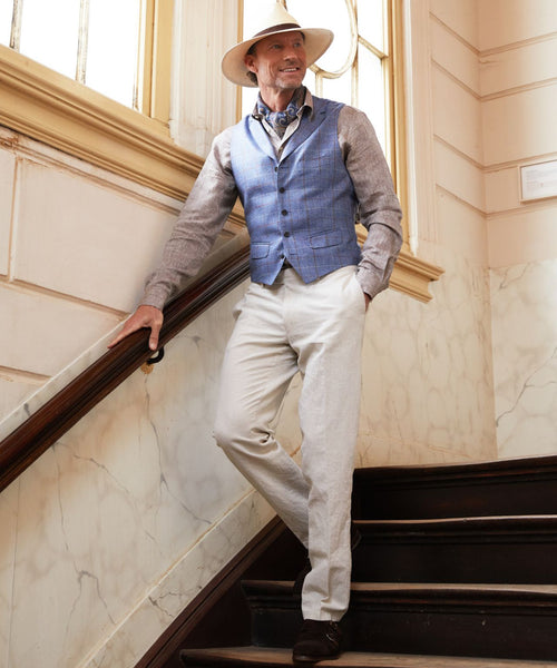 Wellington Gilet 100% Zijde | Blauw